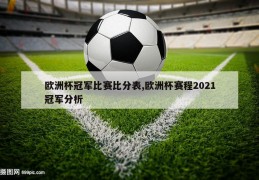 欧洲杯冠军比赛比分表,欧洲杯赛程2021冠军分析